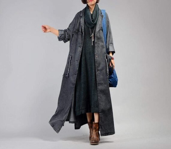 Grunge Denim Trench Coat | Nirvana - Image 6