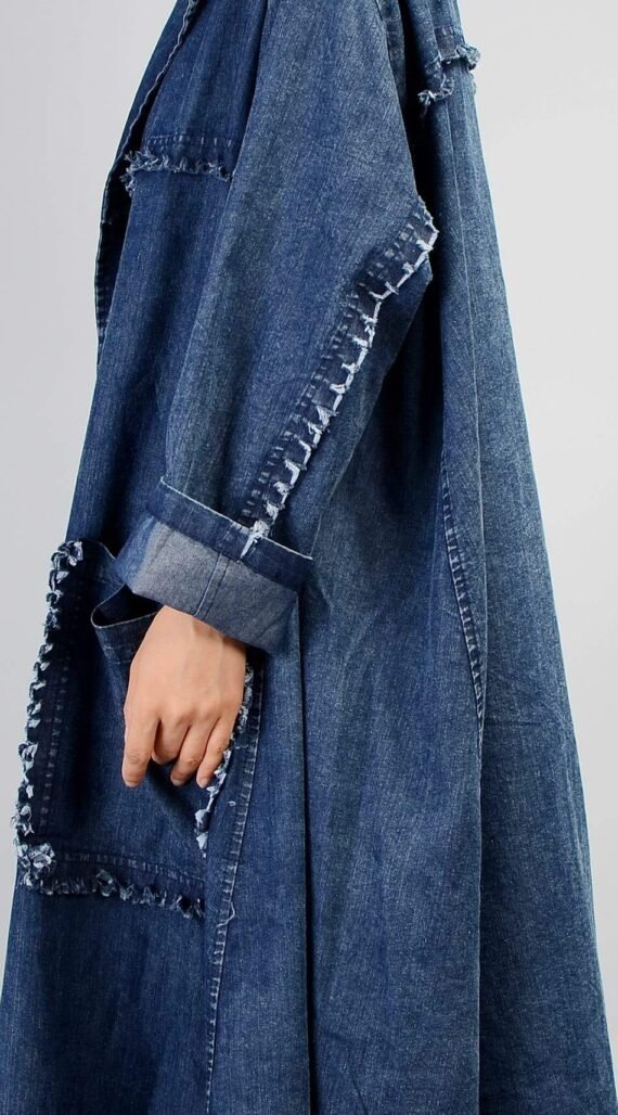 Grunge Denim Trench Coat | Nirvana - Image 7