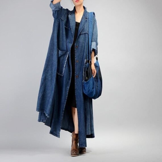 Grunge Denim Trench Coat | Nirvana