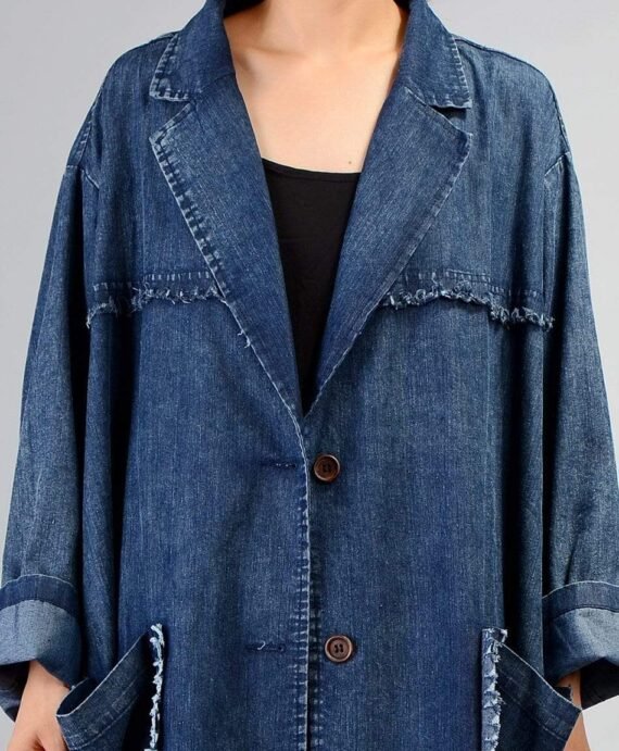 Grunge Denim Trench Coat | Nirvana - Image 5