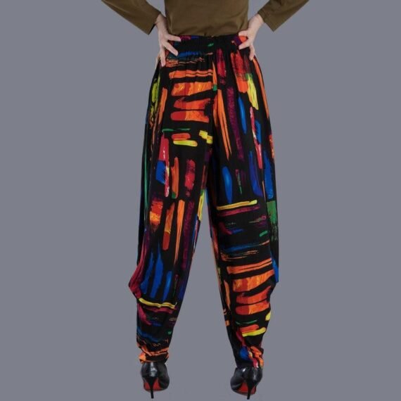 Abstract Art Colorful Harem Pants - Image 3