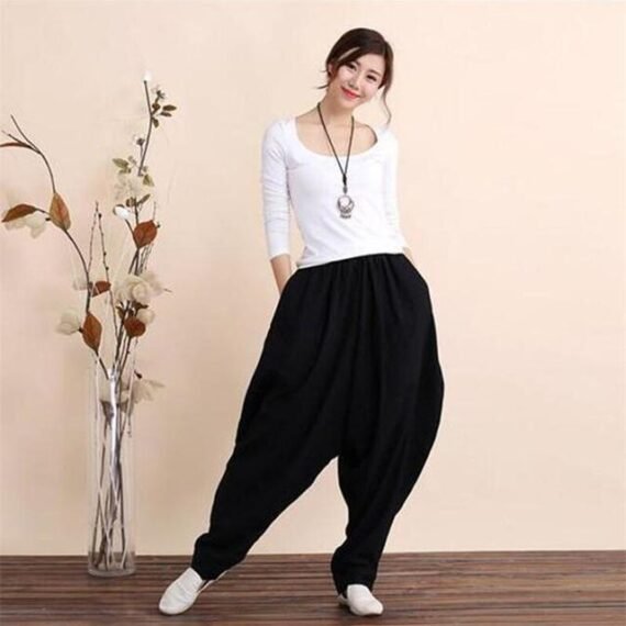 Plus Size Cotton Linen Harem Pants - Image 4