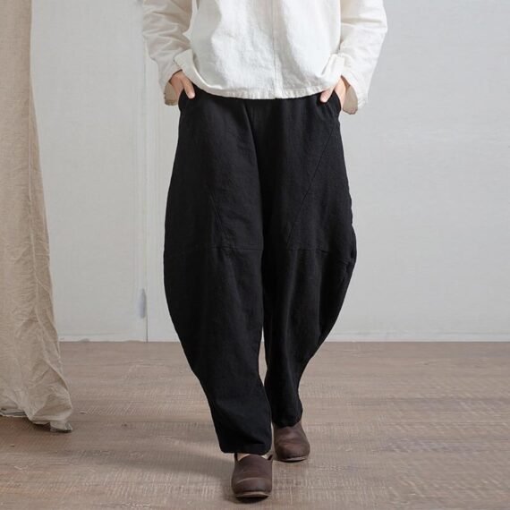 Cotton and Linen Wide Leg Harem Pants  | Zen - Image 6