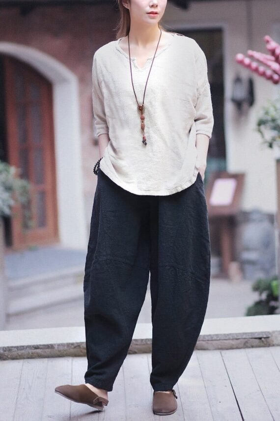 Boyfriend Cotton Linen Pants  | Zen - Image 10