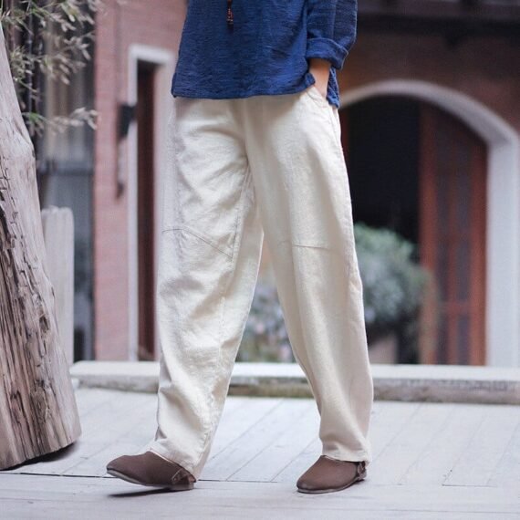 Boyfriend Cotton Linen Pants  | Zen - Image 2