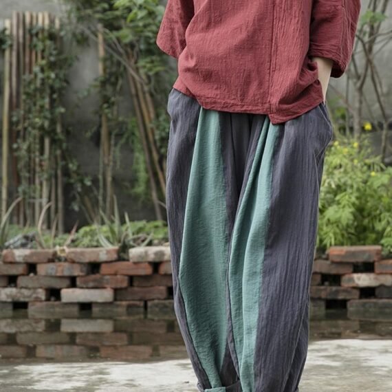 Gradient Colors Linen Harem Pants  | Lotus - Image 4