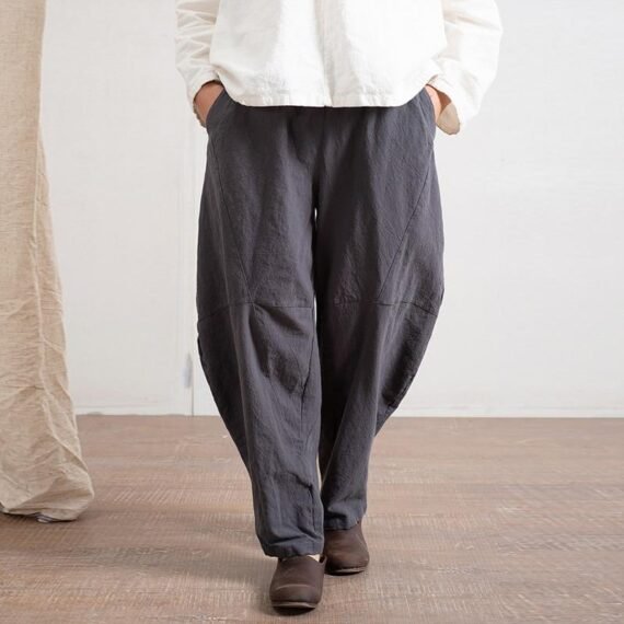 Cotton and Linen Wide Leg Harem Pants  | Zen - Image 3