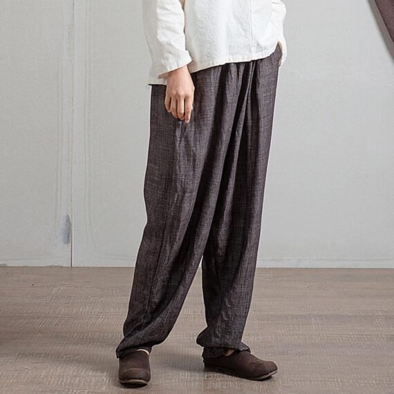 Grey Pleated Palazzo Pants  | Zen - Image 2