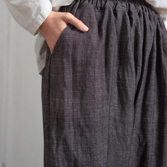 Grey Pleated Palazzo Pants  | Zen - Image 4