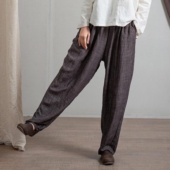 Grey Pleated Palazzo Pants  | Zen - Image 3