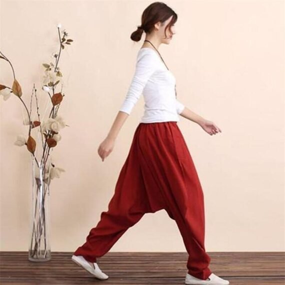 Plus Size Cotton Linen Harem Pants - Image 2