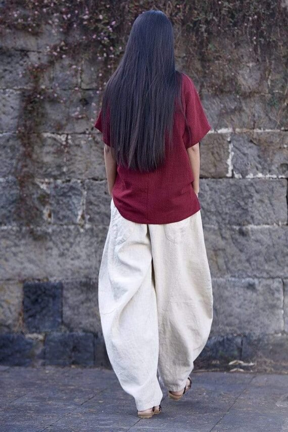Wide Leg Linen Harem Pants | Zen - Image 4
