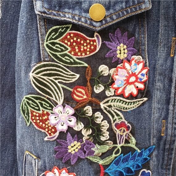 Bohemia Floral Embellished Denim Jacket - Image 5