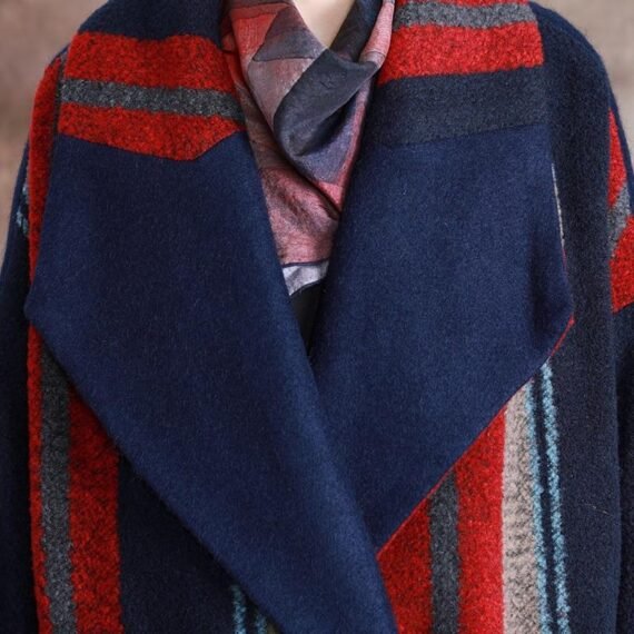 Vivid Colors Striped Long Wool Coat | Nirvana - Image 5