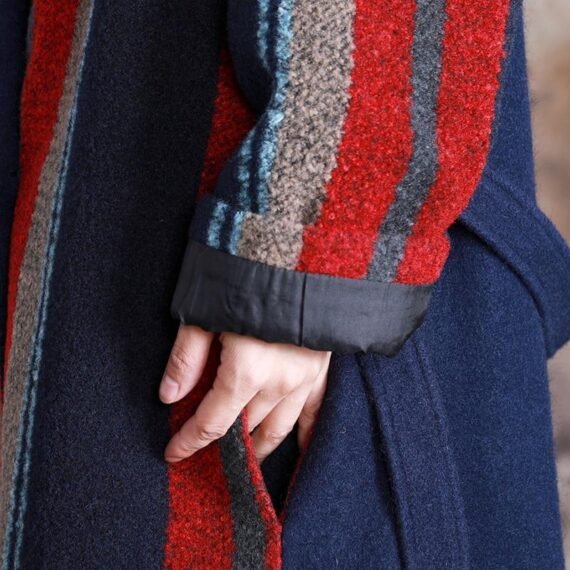 Vivid Colors Striped Long Wool Coat | Nirvana - Image 6