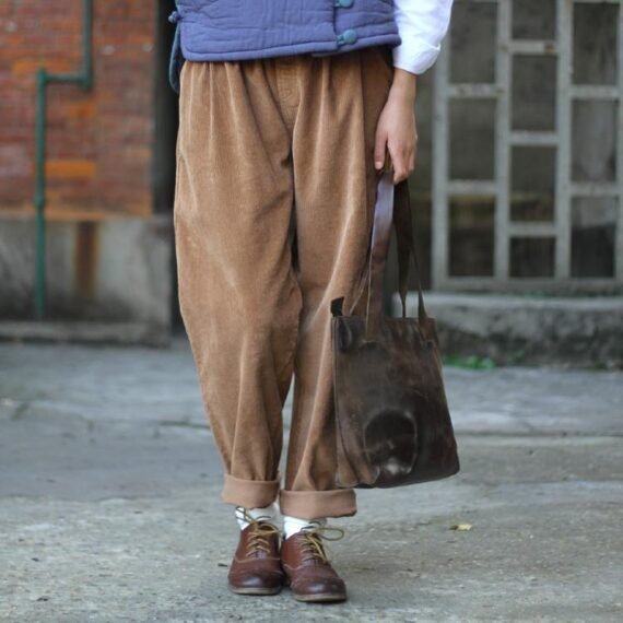 Retro Corduroy Loose Trousers - Image 10