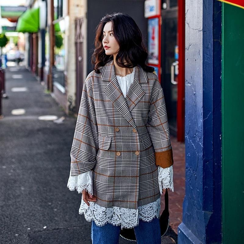 Lace Cuffs Plaid Coat | Millennials - Image 2