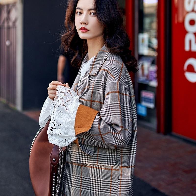 Lace Cuffs Plaid Coat | Millennials - Image 3