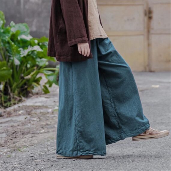 Loose Linen Palazzo Pants | Lotus - Image 3