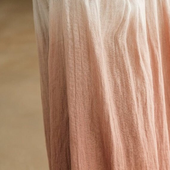 Tie-Dye Gradient Linen Skirt - Image 9