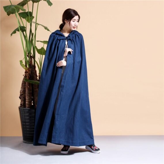 Long Hooded Linen Cloak - Image 10