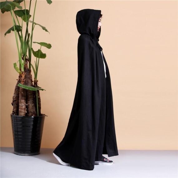 Long Hooded Linen Cloak - Image 2