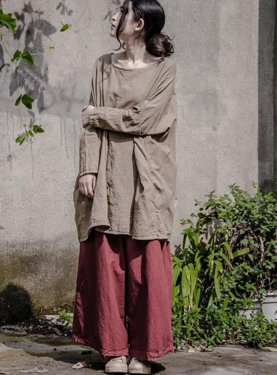 Loose Linen Palazzo Pants | Lotus - Image 5