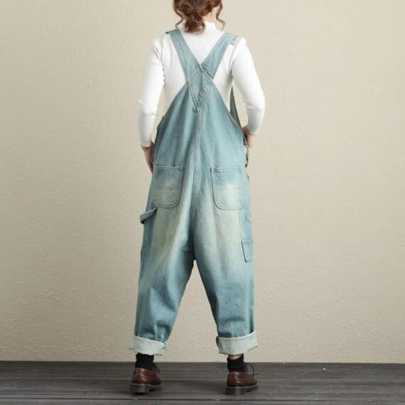 Loose Ripped Denim Overall - Image 3