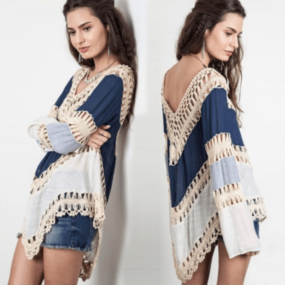 Boho Lace Patchwork Shirt - Image 4