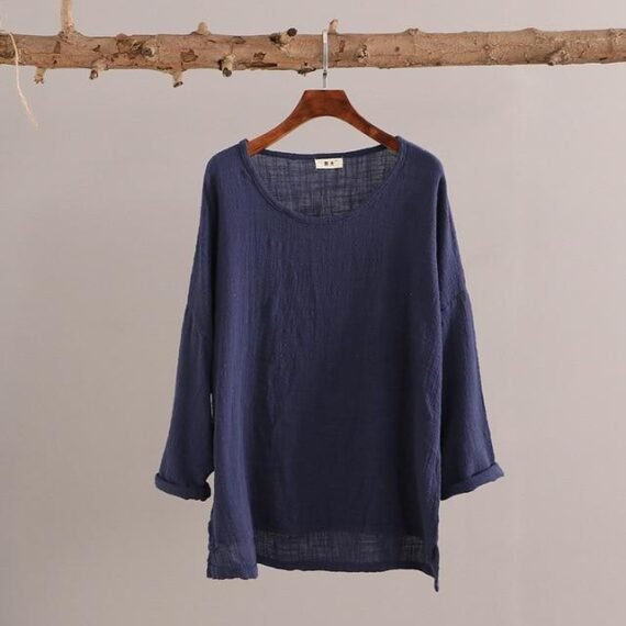 Sweet Mantra Cotton & Linen Long Sleeve Shirt - Image 5