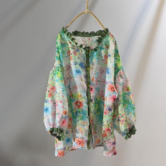 New Age Hippie Patchwork Blouse - Image 11