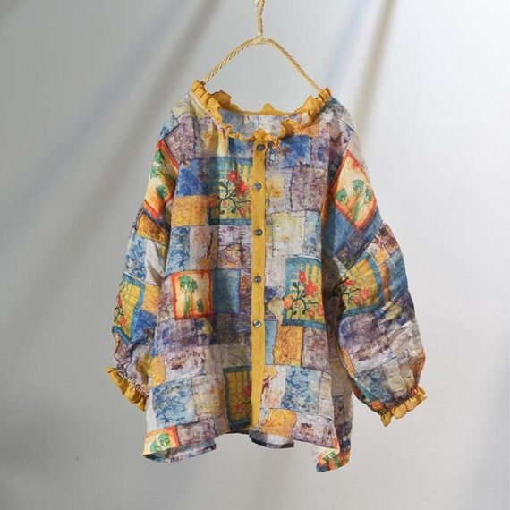 New Age Hippie Patchwork Blouse - Image 13