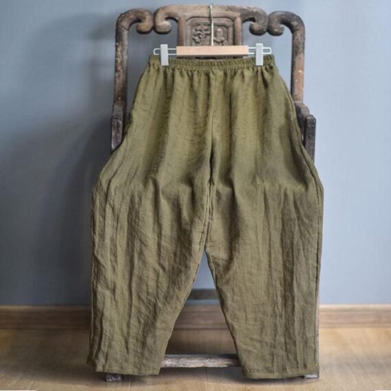 Elastic Waist Linen Trousers | Hippie - Image 13