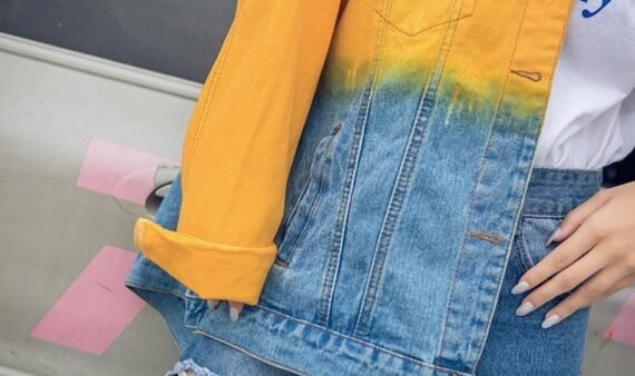 Ombre Gradient Distressed Denim Jacket | Millennials - Image 13