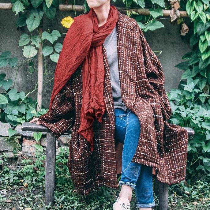 Vintage Plaid Oversized Coat | Lotus - Image 2