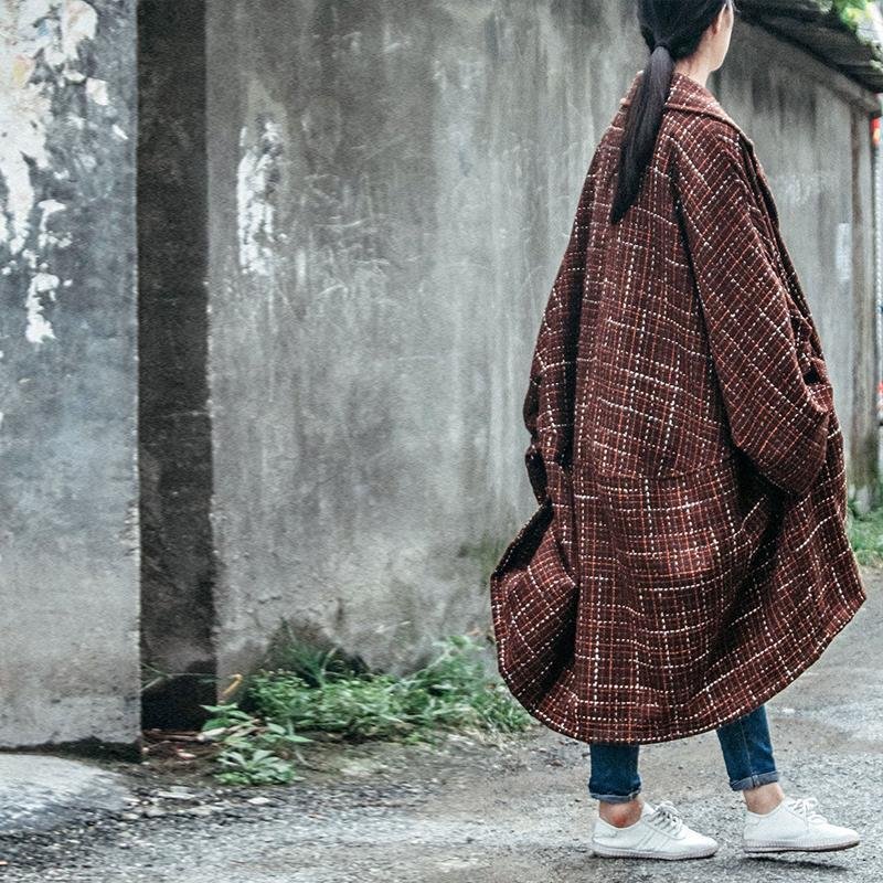 Vintage Plaid Oversized Coat | Lotus - Image 4
