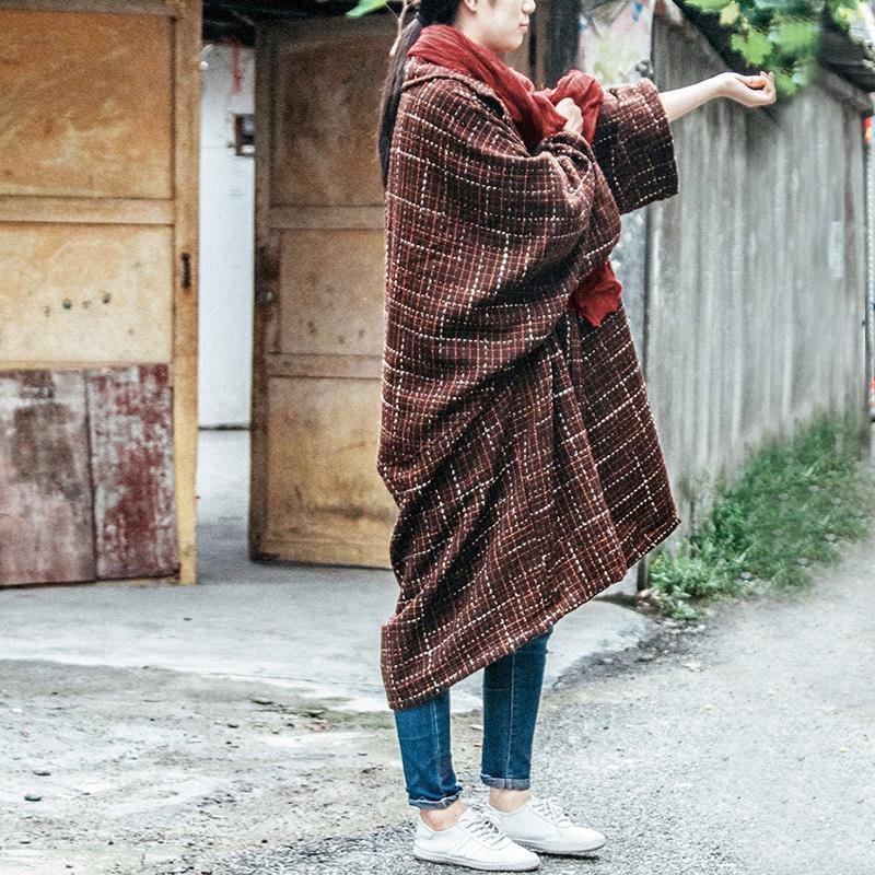 Vintage Plaid Oversized Coat | Lotus - Image 3