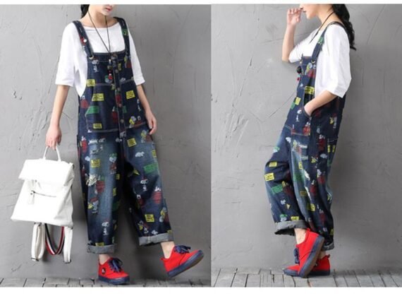 Charlie Brown and Snoopy 90’s Denim Overalls - Image 3