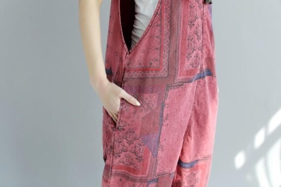 Red Tribal Plus Size Overall - Image 6