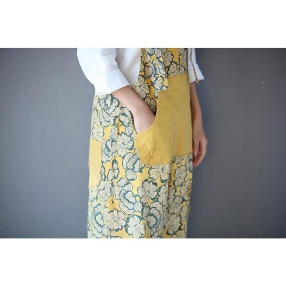 Yellow Floral Overall Jumpsuit - Image 5