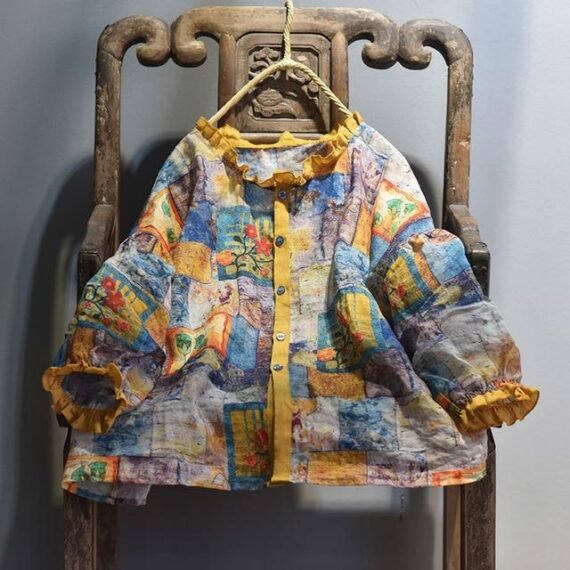 New Age Hippie Patchwork Blouse - Image 9