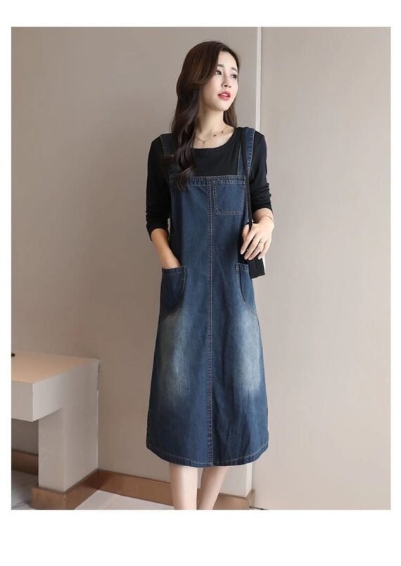 Back At It Denim Overall Dress - Image 2