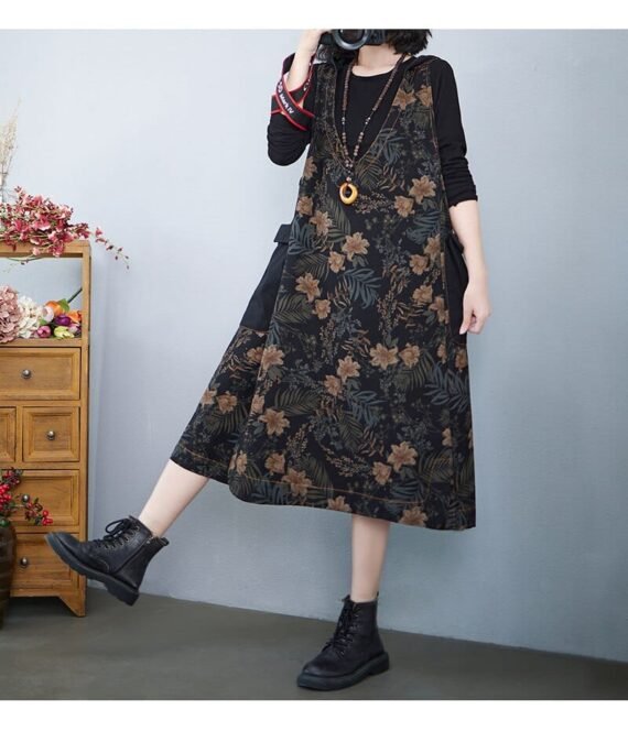 Hooded Floral Overall Dress - Image 2