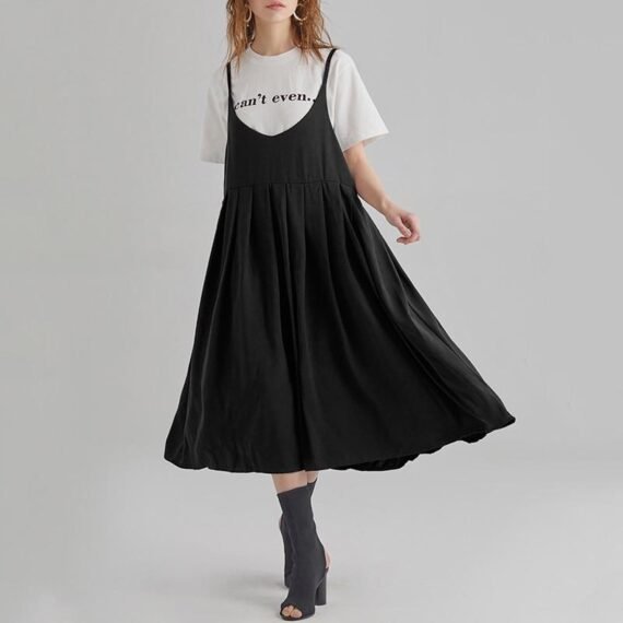 Soak Up The Sun Cotton Overall Dress Midi - Image 3