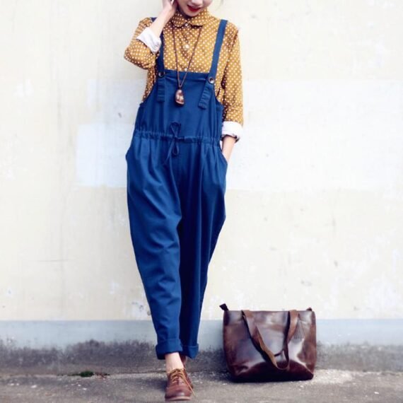 Vintage Pleated Linen Overall - Image 2