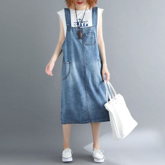 Casual Vibes Midi Overall Dress - Image 2