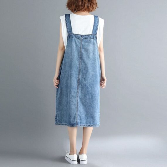 Casual Vibes Midi Overall Dress - Image 4