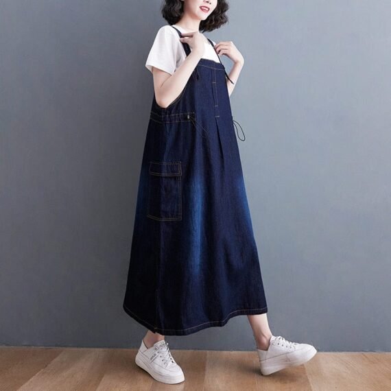 Daniella Oversized Denim Overall Dress - Image 2