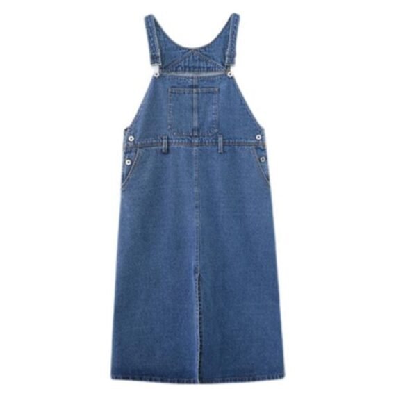 Good Vibes Denim Overall Dress - Image 10