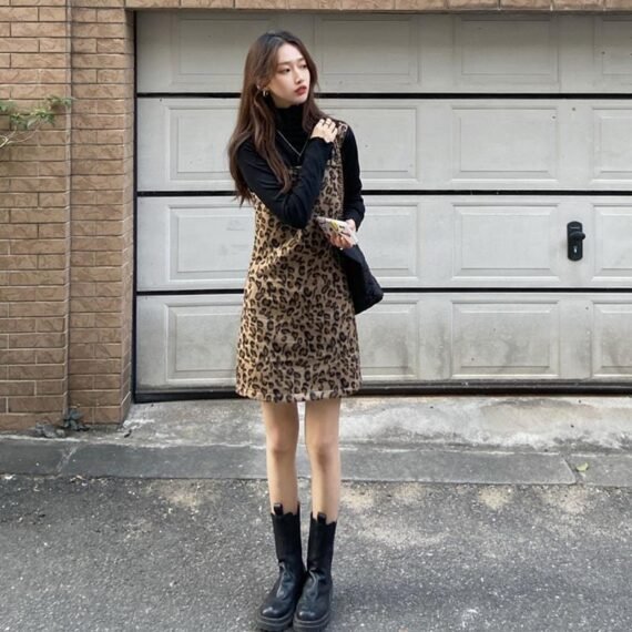 Leopard Prints Overall Dress Mini - Image 6